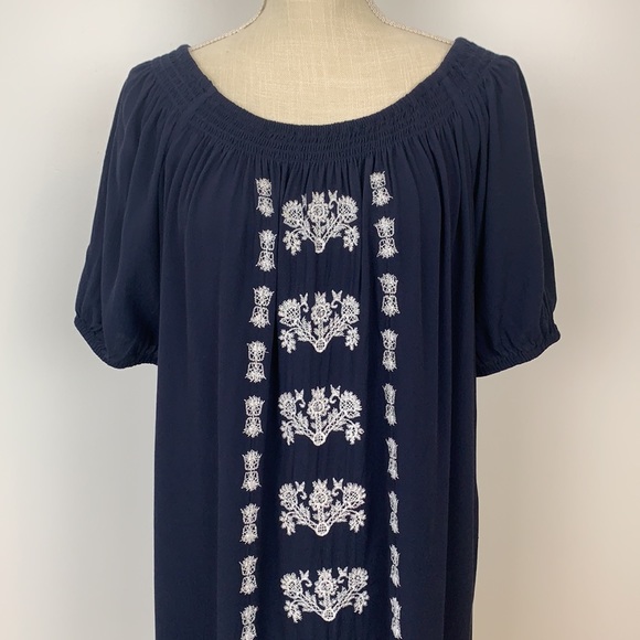 Loft Embroidered Swing Off Shoulder Dress - Picture 2 of 15